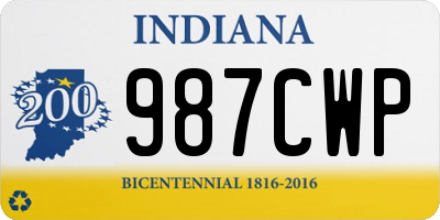 IN license plate 987CWP