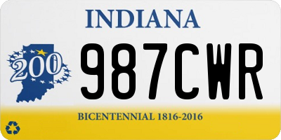 IN license plate 987CWR