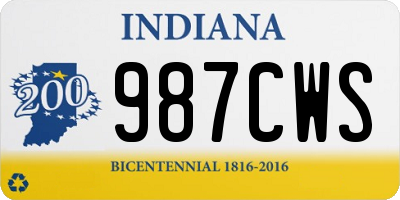 IN license plate 987CWS