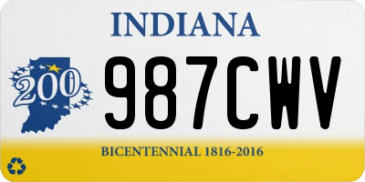 IN license plate 987CWV