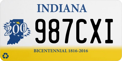 IN license plate 987CXI