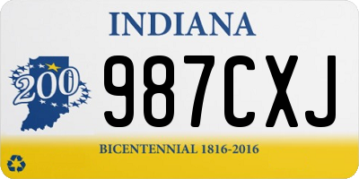 IN license plate 987CXJ