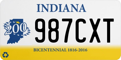 IN license plate 987CXT