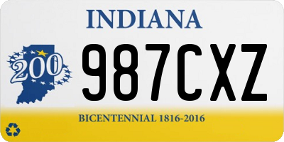 IN license plate 987CXZ