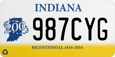 IN license plate 987CYG