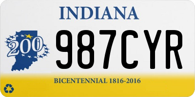 IN license plate 987CYR