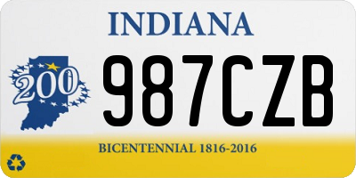 IN license plate 987CZB