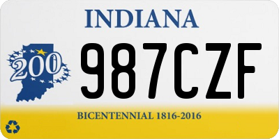 IN license plate 987CZF