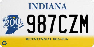 IN license plate 987CZM