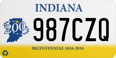 IN license plate 987CZQ