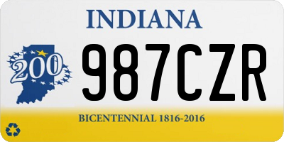 IN license plate 987CZR