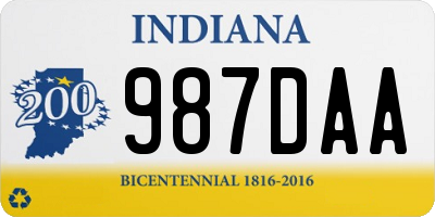 IN license plate 987DAA