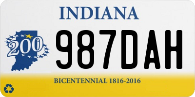 IN license plate 987DAH