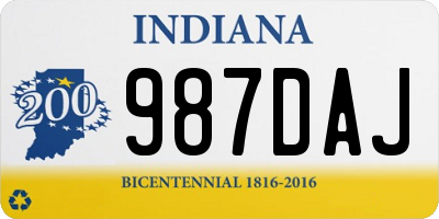 IN license plate 987DAJ