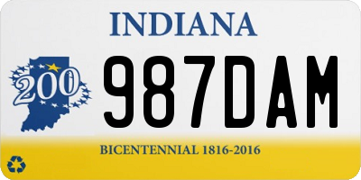 IN license plate 987DAM