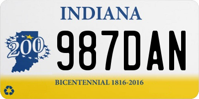 IN license plate 987DAN