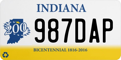 IN license plate 987DAP