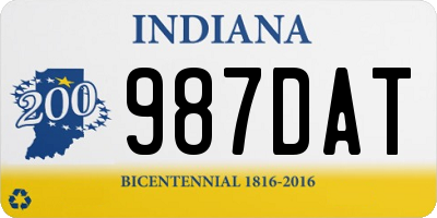 IN license plate 987DAT