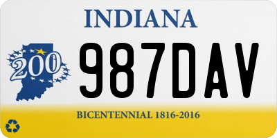 IN license plate 987DAV