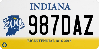 IN license plate 987DAZ