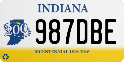 IN license plate 987DBE