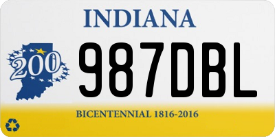 IN license plate 987DBL