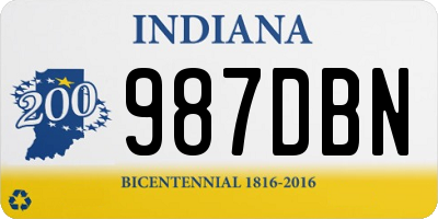 IN license plate 987DBN