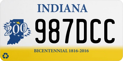 IN license plate 987DCC