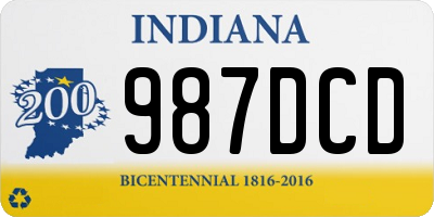 IN license plate 987DCD