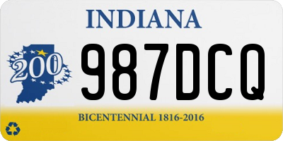 IN license plate 987DCQ