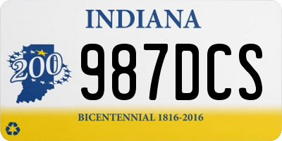 IN license plate 987DCS