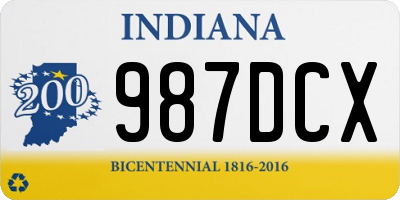 IN license plate 987DCX