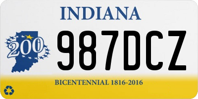 IN license plate 987DCZ