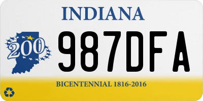 IN license plate 987DFA