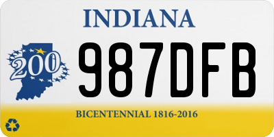 IN license plate 987DFB