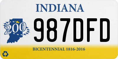 IN license plate 987DFD