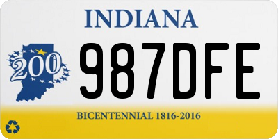 IN license plate 987DFE