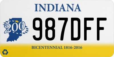 IN license plate 987DFF