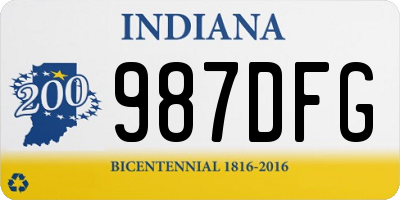 IN license plate 987DFG