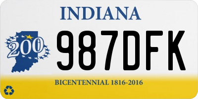 IN license plate 987DFK