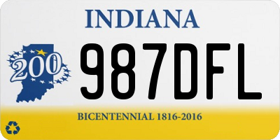 IN license plate 987DFL