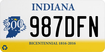 IN license plate 987DFN