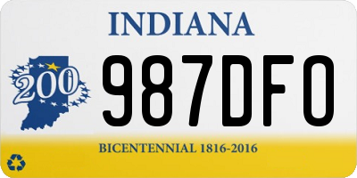 IN license plate 987DFO