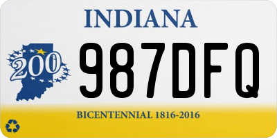 IN license plate 987DFQ