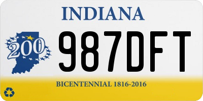 IN license plate 987DFT