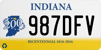 IN license plate 987DFV