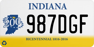 IN license plate 987DGF