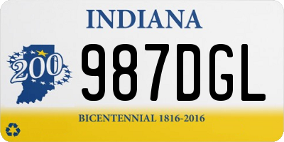 IN license plate 987DGL