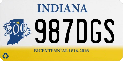 IN license plate 987DGS