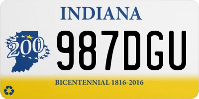 IN license plate 987DGU